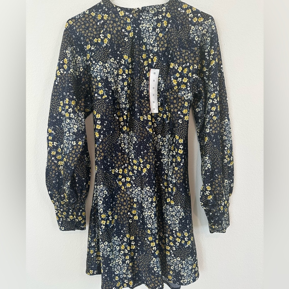 Future Collective Open Long Sleeve Satin Mini Dress